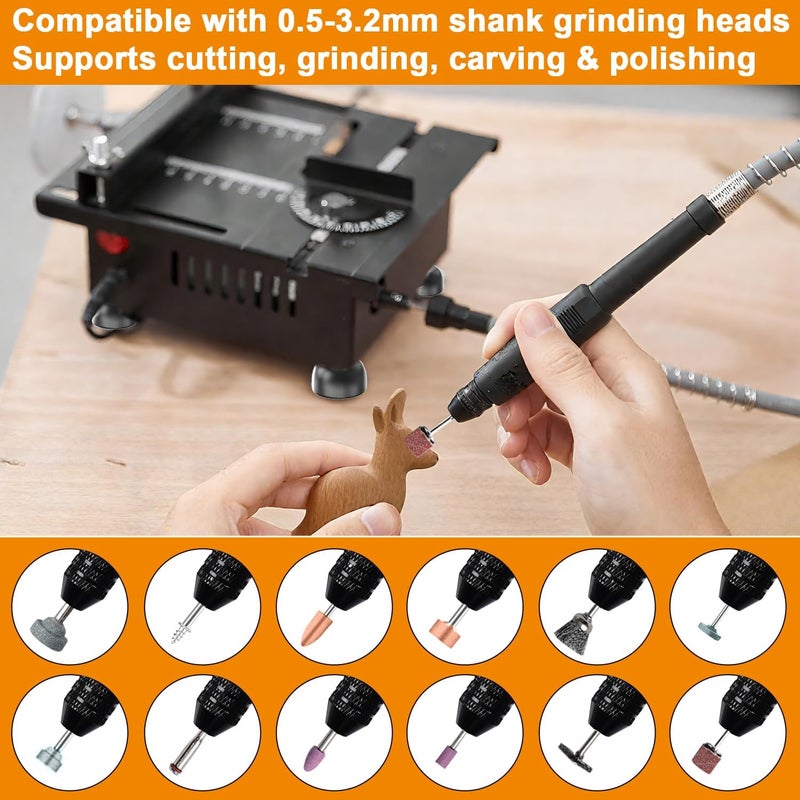 MT Mini Table Saw, Mini Table Saws for Crafts, Multi Functional Table Saw, Portable Desktop Electric Saw for Cutting,Grinding,Engraving Drilling.Speed & Angle Adjustable,for Wood/PCB/Acrylic/Plastic - Image 4